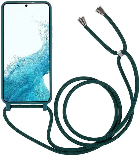 Samsung Galaxy S22 Hoesje Back Cover Flexibel met Koord Groen afbeelding 2