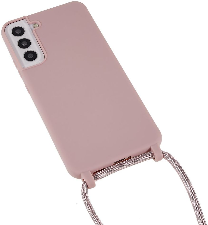 Samsung Galaxy S22 Hoesje Back Cover Flexibel met Koord Roze afbeelding 3