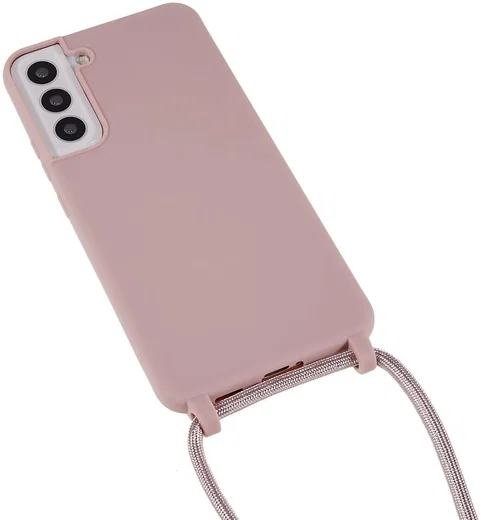 Samsung Galaxy S22 Hoesje Back Cover Flexibel met Koord Roze afbeelding 3