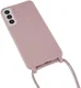 Samsung Galaxy S22 Hoesje Back Cover Flexibel met Koord Roze afbeelding 3