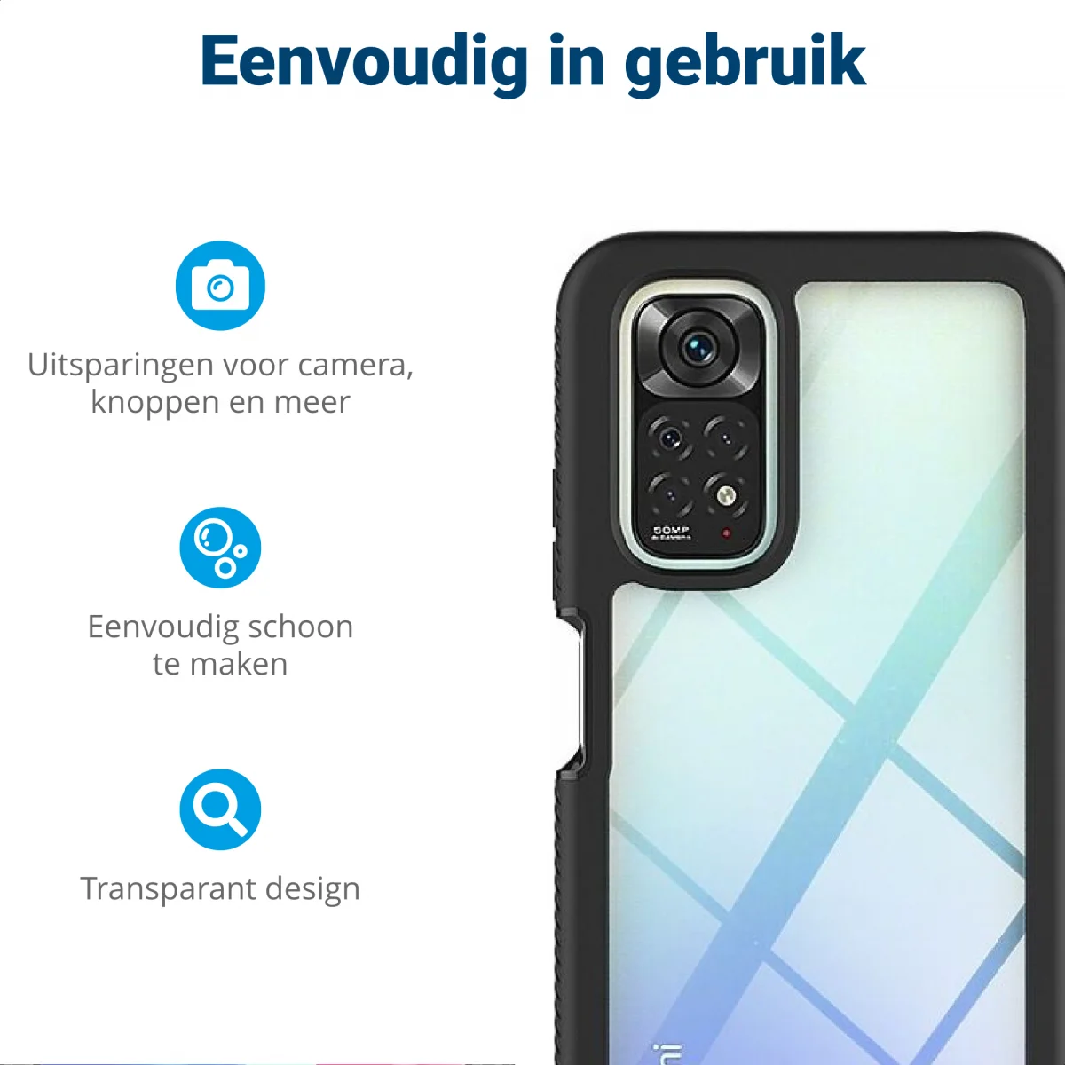 Xiaomi Redmi Note 11/11S Hoesje Full Protect 360° Cover Hybride Zwart afbeelding 5