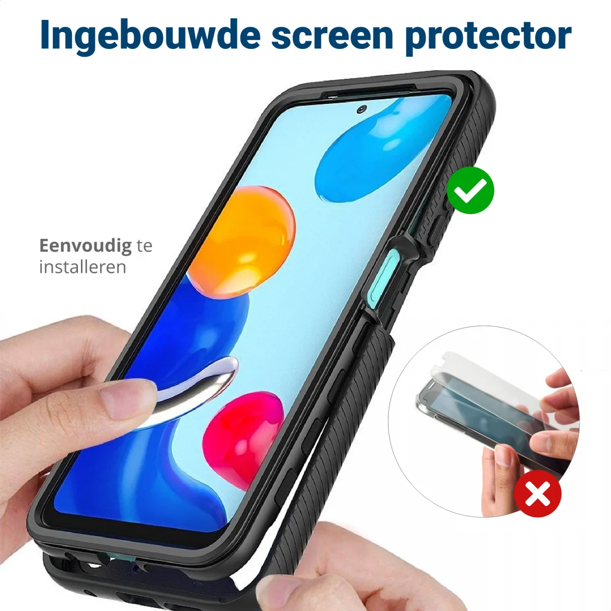 Xiaomi Redmi Note 11/11S Hoesje Full Protect 360° Cover Hybride Zwart afbeelding 6