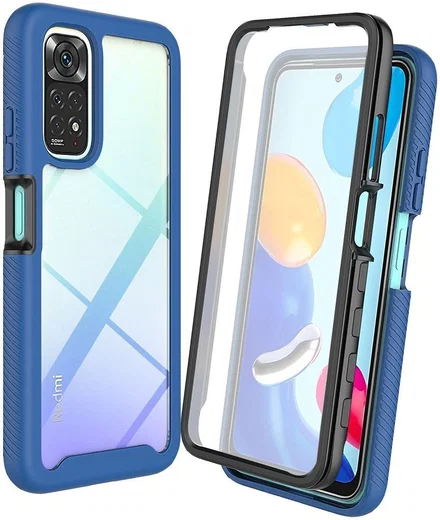 Xiaomi Redmi Note 11/11S Hoesje Full Protect 360° Cover Hybride Blauw afbeelding 1