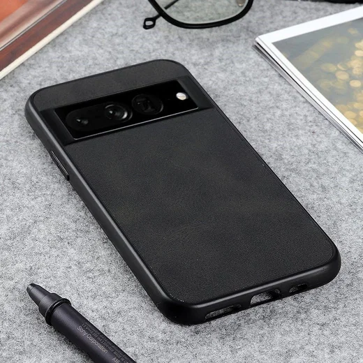 Google Pixel 7 Pro Hoesje Back Cover Kunstleer Zwart afbeelding 2