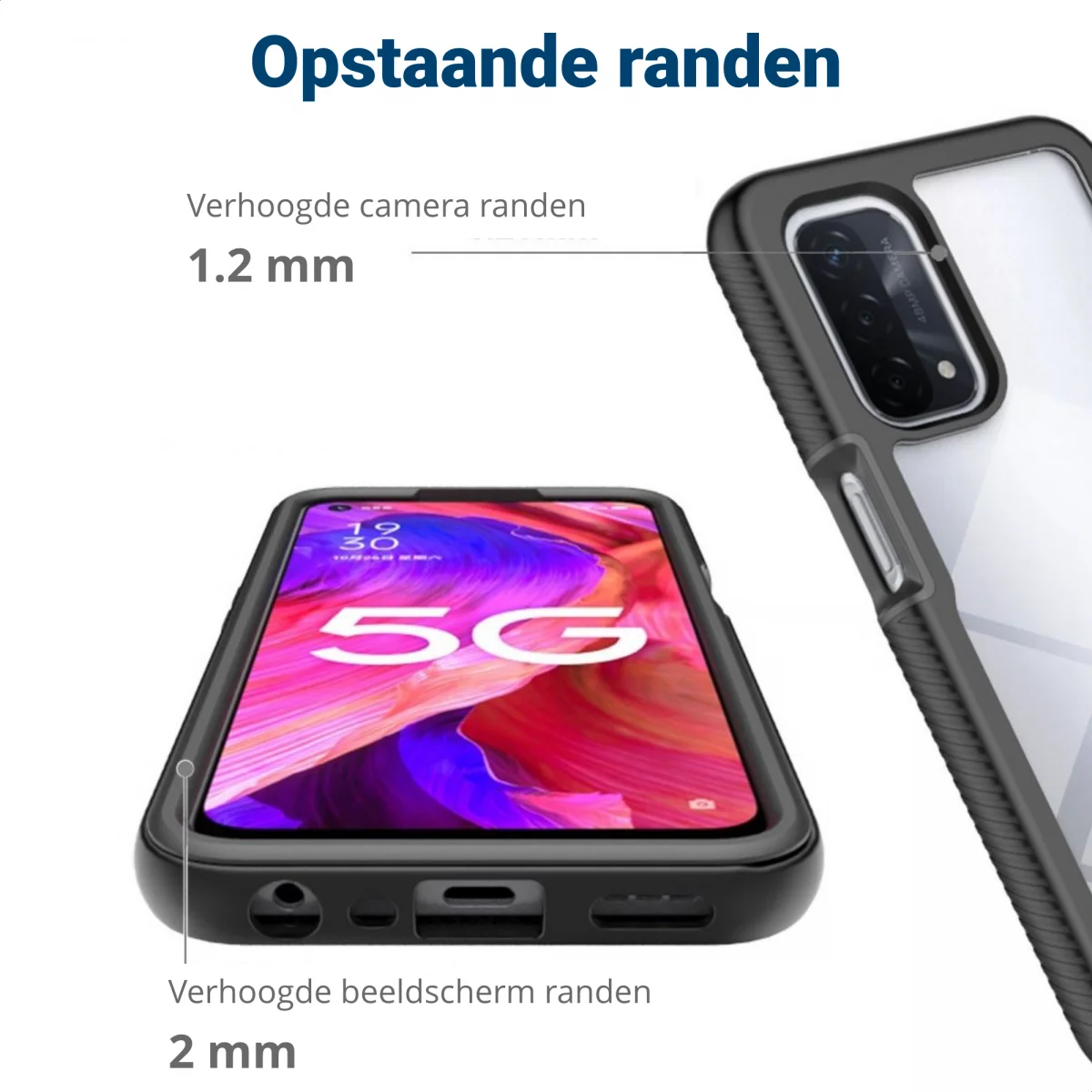 Oppo A54 5G/A74 5G Hoesje Full Protect 360° Cover Hybride Blauw afbeelding 7
