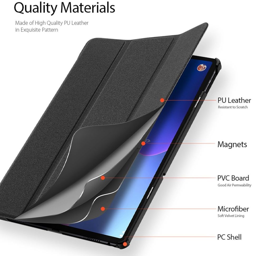 Dux Ducis Domo Lenovo Tab M10 Plus Gen 3 (10.6) Hoes Book Case Zwart afbeelding 4