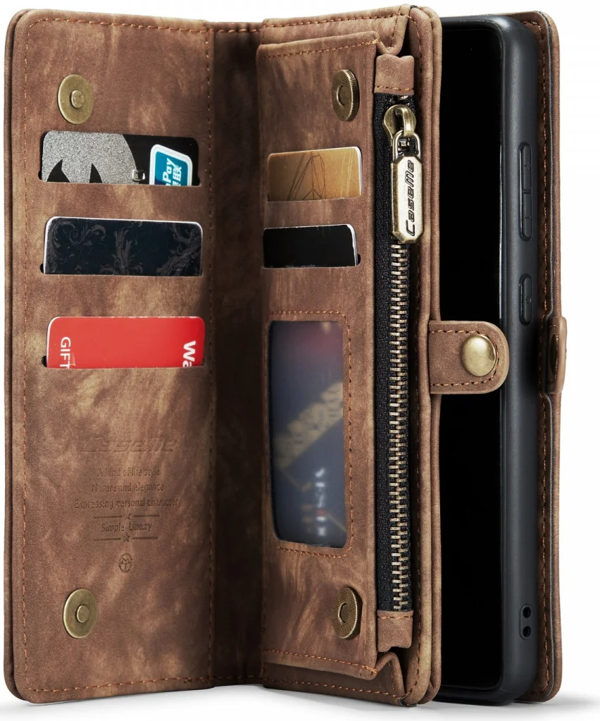 CaseMe 008 Samsung Galaxy S22 Hoesje Book Case Back Cover Bruin afbeelding 1