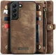 CaseMe 008 Samsung Galaxy S22 Hoesje Book Case Back Cover Bruin afbeelding 2