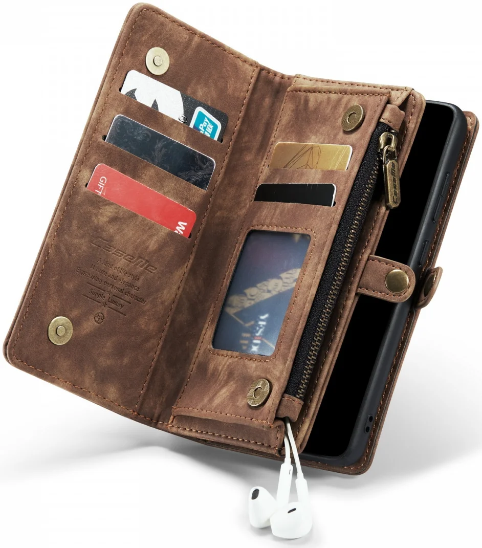 CaseMe 008 Samsung Galaxy S22 Hoesje Book Case Back Cover Bruin afbeelding 6