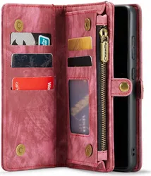 CaseMe 008 Samsung Galaxy S22 Hoesje Book Case Back Cover Rood afbeelding