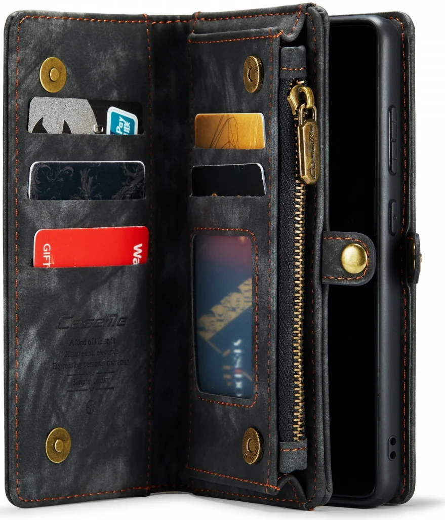 CaseMe 008 Samsung S22 Plus Hoesje Book Case Back Cover Zwart afbeelding 1