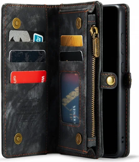 CaseMe 008 Samsung S22 Plus Hoesje Book Case Back Cover Zwart afbeelding 1
