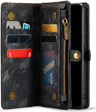 CaseMe 008 Samsung S22 Plus Hoesje Book Case Back Cover Zwart