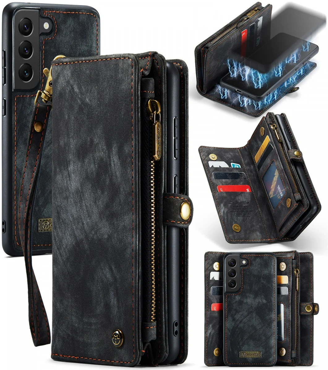 CaseMe 008 Samsung S22 Plus Hoesje Book Case Back Cover Zwart afbeelding 4