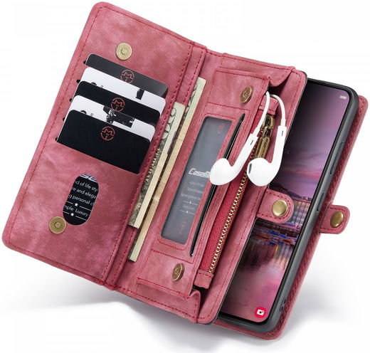 CaseMe 008 Samsung S22 Plus Hoesje Book Case Back Cover Rood afbeelding 2