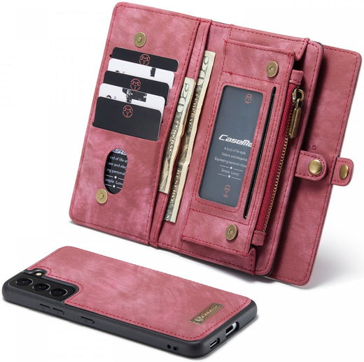 CaseMe 008 Samsung S22 Plus Hoesje Book Case Back Cover Rood afbeelding 1