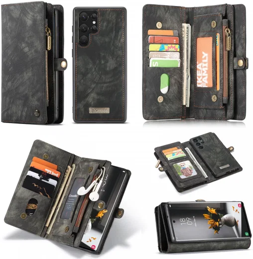 CaseMe 008 Samsung S22 Ultra Hoesje Book Case Back Cover Zwart afbeelding 8