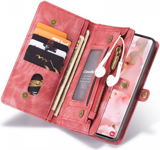 CaseMe 008 Samsung S22 Ultra Hoesje Book Case Back Cover Rood afbeelding 2