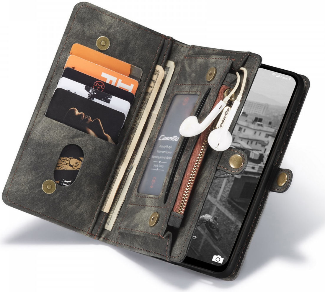 CaseMe 008 Samsung A13 5G  A04s Hoesje Book Case Back Cover Zwart afbeelding 1