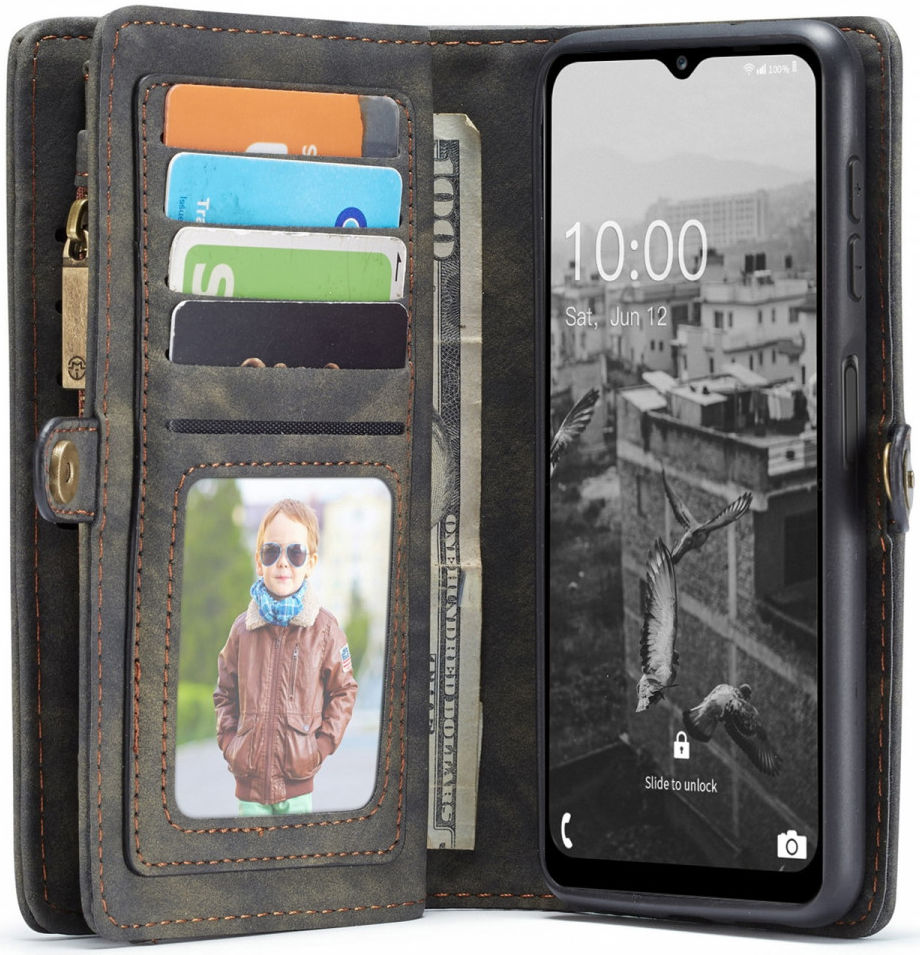 CaseMe 008 Samsung A13 5G  A04s Hoesje Book Case Back Cover Zwart afbeelding 2