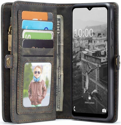 CaseMe 008 Samsung A13 5G  A04s Hoesje Book Case Back Cover Zwart afbeelding 2