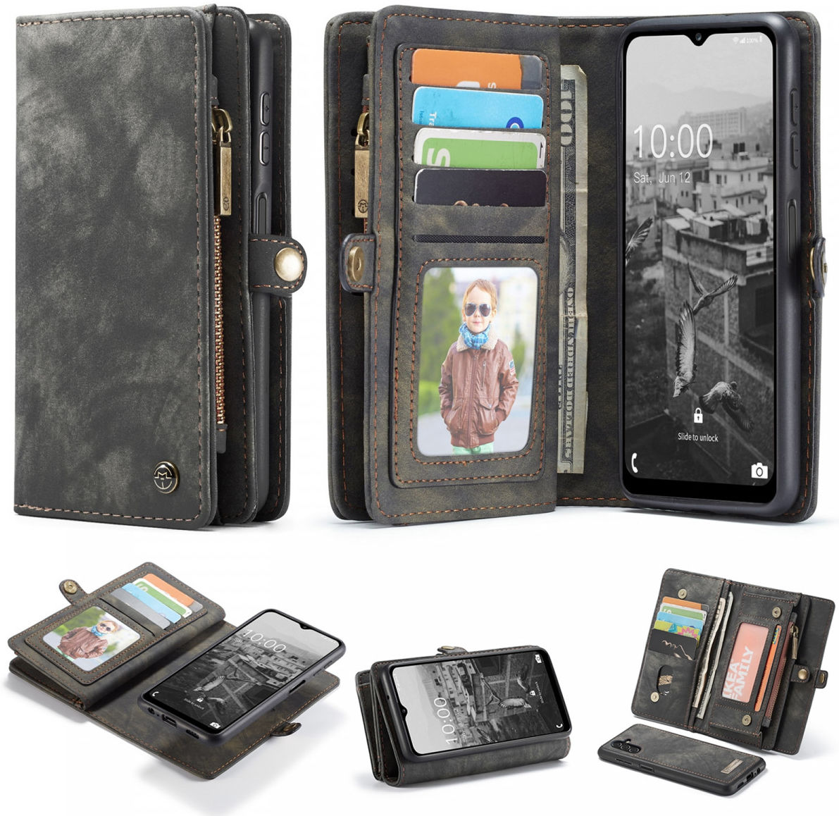 CaseMe 008 Samsung A13 5G  A04s Hoesje Book Case Back Cover Zwart afbeelding 8