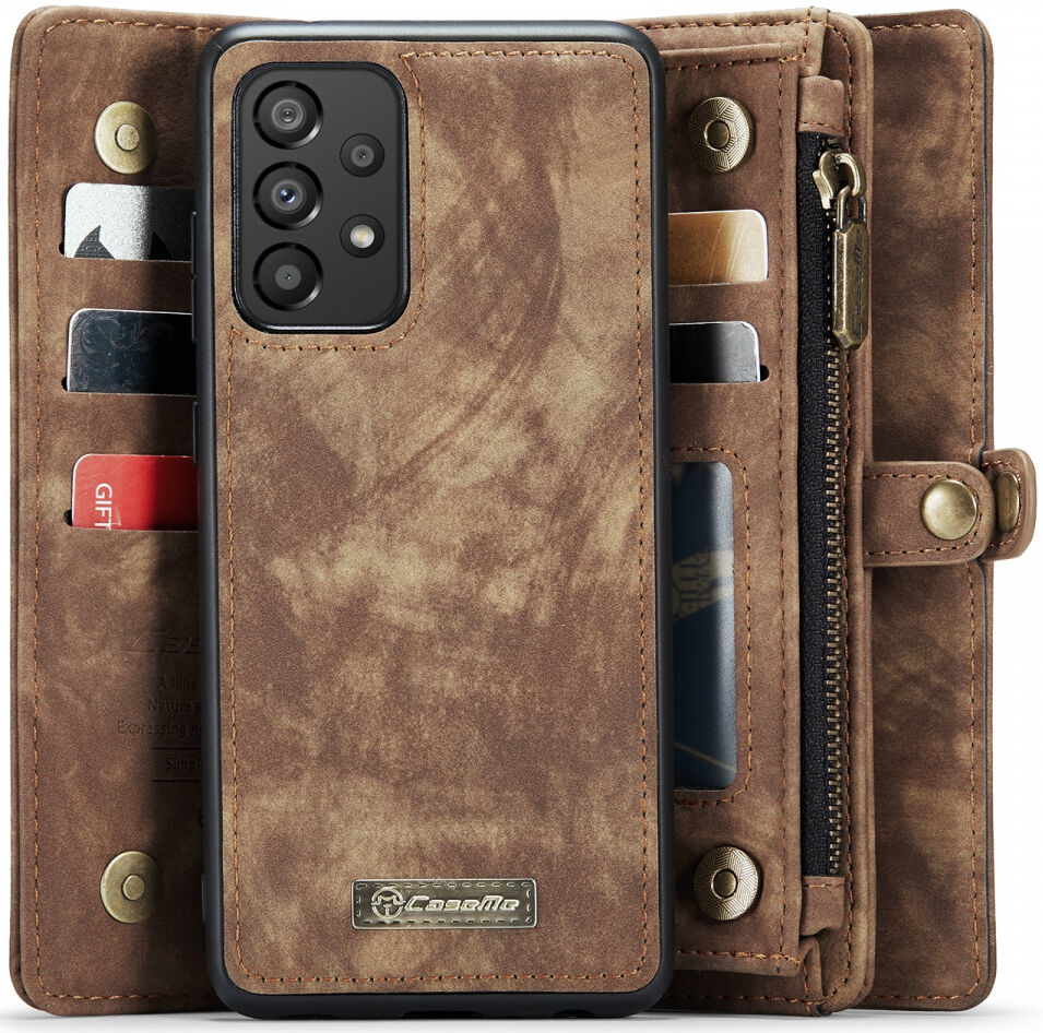 CaseMe 008 Samsung Galaxy A53 Hoesje Book Case en Back Cover Bruin afbeelding 1