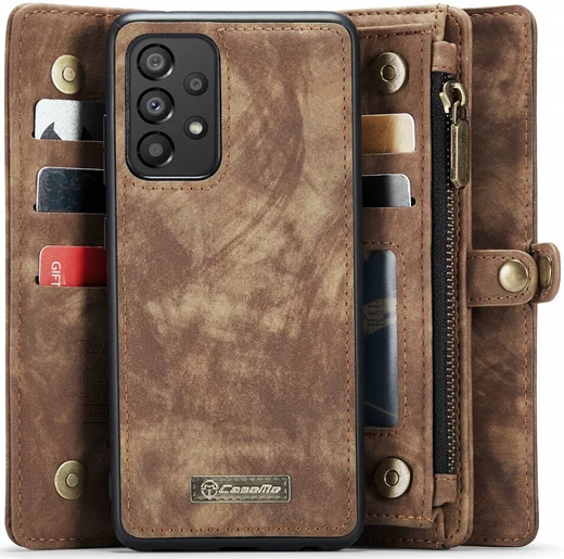 CaseMe 008 Samsung Galaxy A53 Hoesje Book Case en Back Cover Bruin afbeelding 1