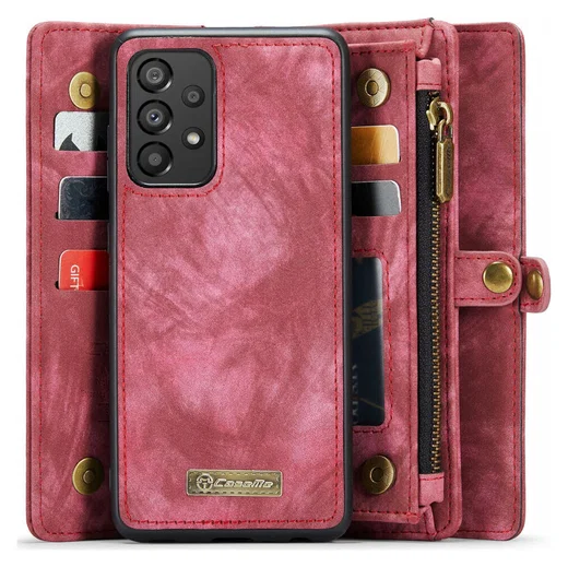 CaseMe 008 Samsung Galaxy A53 Hoesje Book Case en Back Cover Rood afbeelding 1