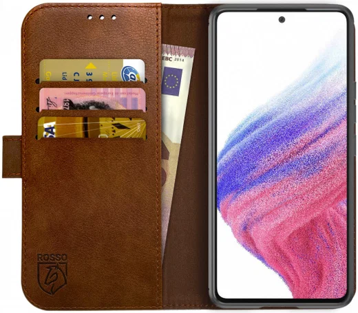 Rosso Element Samsung Galaxy A53 Hoesje Book Cover Bruin afbeelding 1