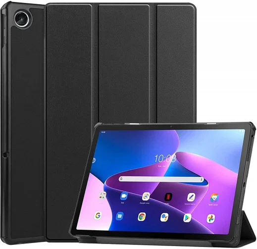 Lenovo Tab M10 Plus Gen 3 Hoes Tri-Fold Book Case Zwart afbeelding 1