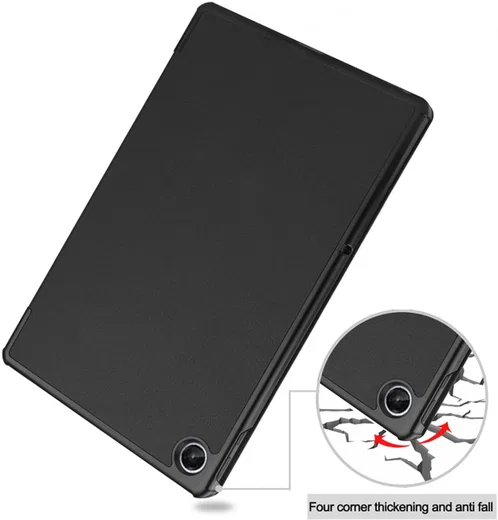 Lenovo Tab M10 Plus Gen 3 Hoes Tri-Fold Book Case Zwart afbeelding 2