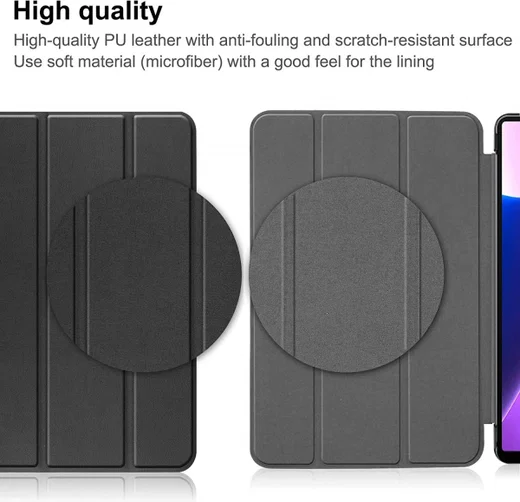 Lenovo Tab M10 Plus Gen 3 Hoes Tri-Fold Book Case Zwart afbeelding 5