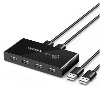 UGREEN Sharing Switch USB 2.0 Schakelaar met 4 USB Poorten Zwart