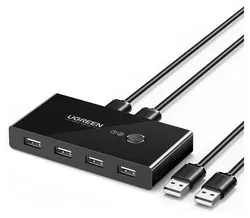UGREEN Sharing Switch USB 2.0 Schakelaar met 4 USB Poorten Zwart afbeelding