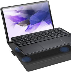 Dux Ducis Samsung Tab S7 FE / S7+ / S8+ Hoes met Bluetooth Toetsenbord afbeelding