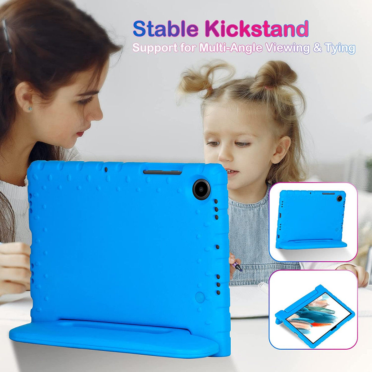 Samsung Galaxy Tab A8 Kinder Tablethoes met Handvat Blauw afbeelding 7