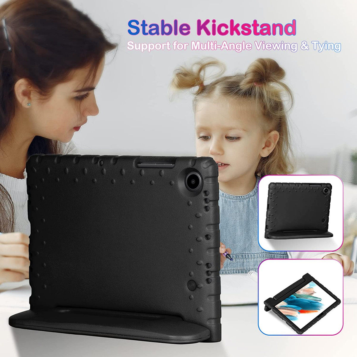 Samsung Galaxy Tab A8 Kinder Tablethoes met Handvat Zwart afbeelding 6