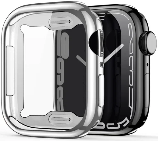Dux Ducis Somo - Apple Watch 7/8/9 41MM Hoesje - Full Protect TPU - Zilver afbeelding 1