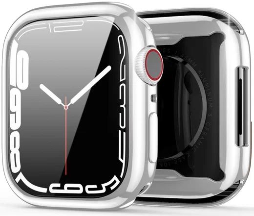 Dux Ducis Somo - Apple Watch 7/8/9 41MM Hoesje - Full Protect TPU - Zilver afbeelding 2
