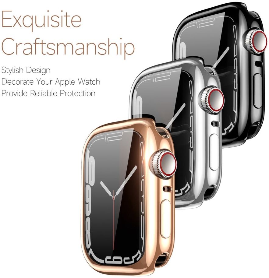 Dux Ducis Somo - Apple Watch 7/8/9 41MM Hoesje - Full Protect TPU - Zilver afbeelding 7