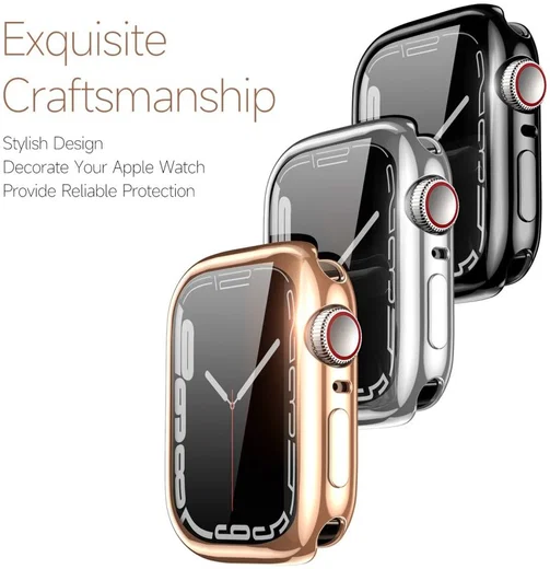 Dux Ducis Somo - Apple Watch 7/8/9 41MM Hoesje - Full Protect TPU - Zilver afbeelding 7