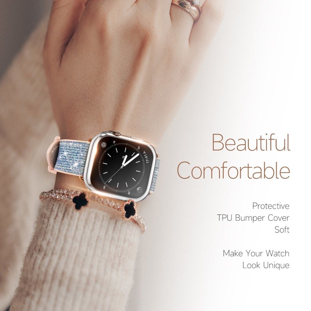Dux Ducis Somo - Apple Watch 7/8/9 41MM Hoesje - Full Protect TPU - Zilver afbeelding 8