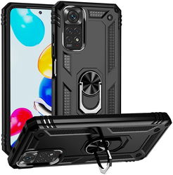 Xiaomi Redmi Note 11 / 11S Hoesje Hybride Kickstand Back Cover Zwart afbeelding