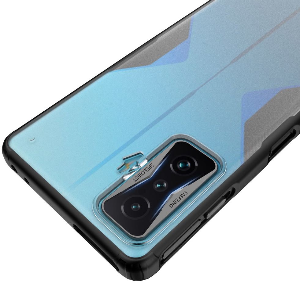 Xiaomi Poco F4 GT Hoesje Armor Back Cover Transparant Zwart afbeelding 7
