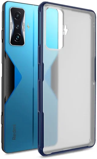 Xiaomi Poco F4 GT Hoesje Armor Back Cover Transparant Blauw afbeelding 1