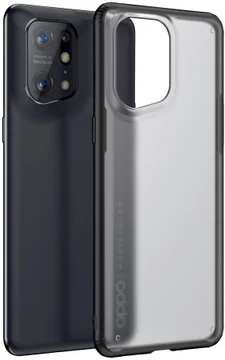 Oppo Find X5 Hoesje Armor Back Cover Transparant Zwart