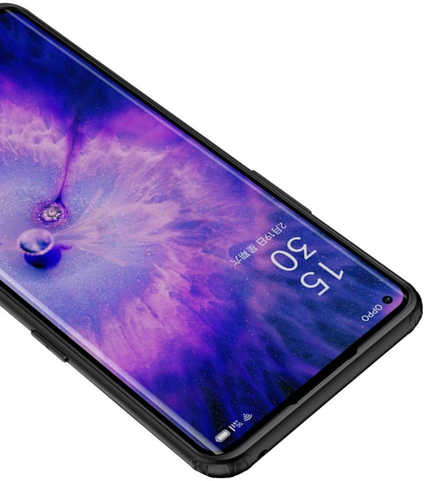 Oppo Find X5 Hoesje Armor Back Cover Transparant Zwart afbeelding 8