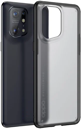 Oppo Find X5 Pro Hoesje Armor Back Cover Transparant Zwart afbeelding 1