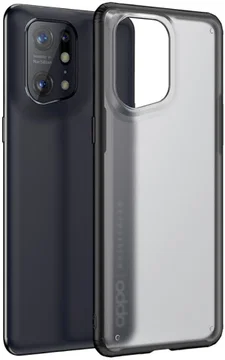 Oppo Find X5 Pro Hoesje Armor Back Cover Transparant Zwart